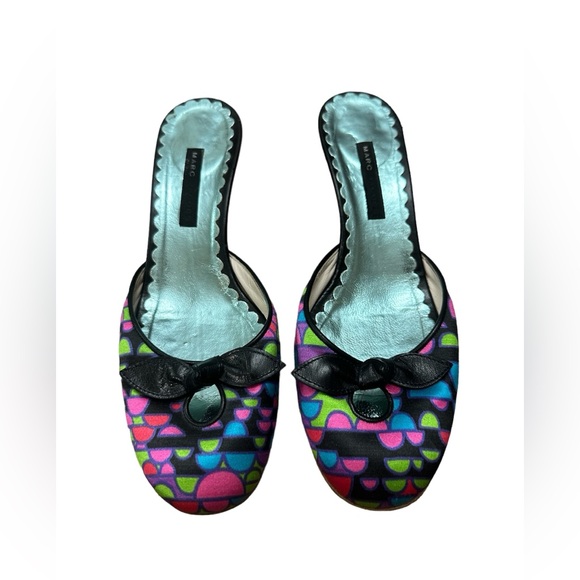 Marc Jacobs silk colorful print mules kitten heels. Sz. 8 - Picture 4 of 10